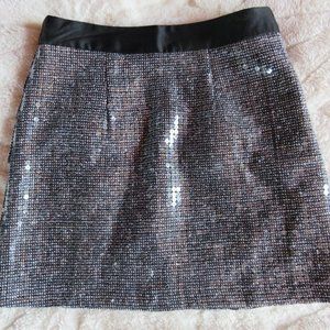Mark Silver Glitter Sequin Mini Skirt Size Small